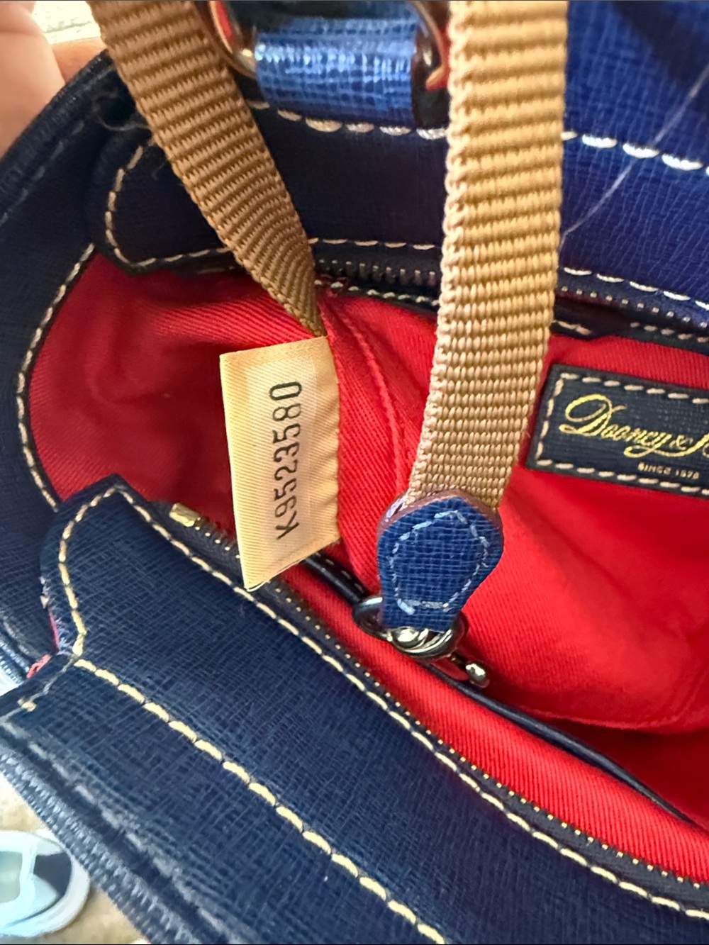 Dooney & Bourke Navy Leather crossbody Bag with Gold Hardware - Picture 8 of 12